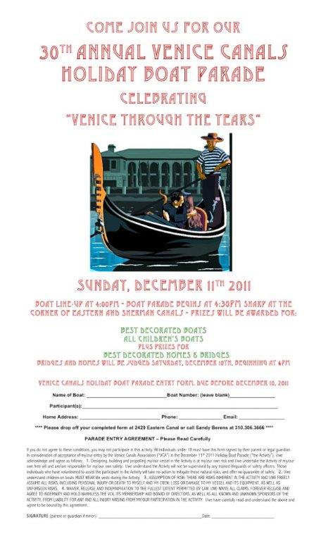2011 Boat Parade Flyer & Entry Forms