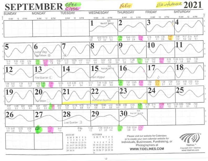 September 2021 Flushing Schedule